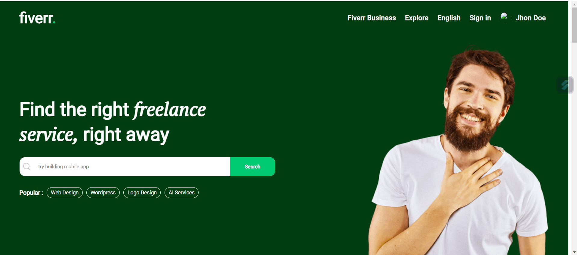 Fiverr Webbsite clone